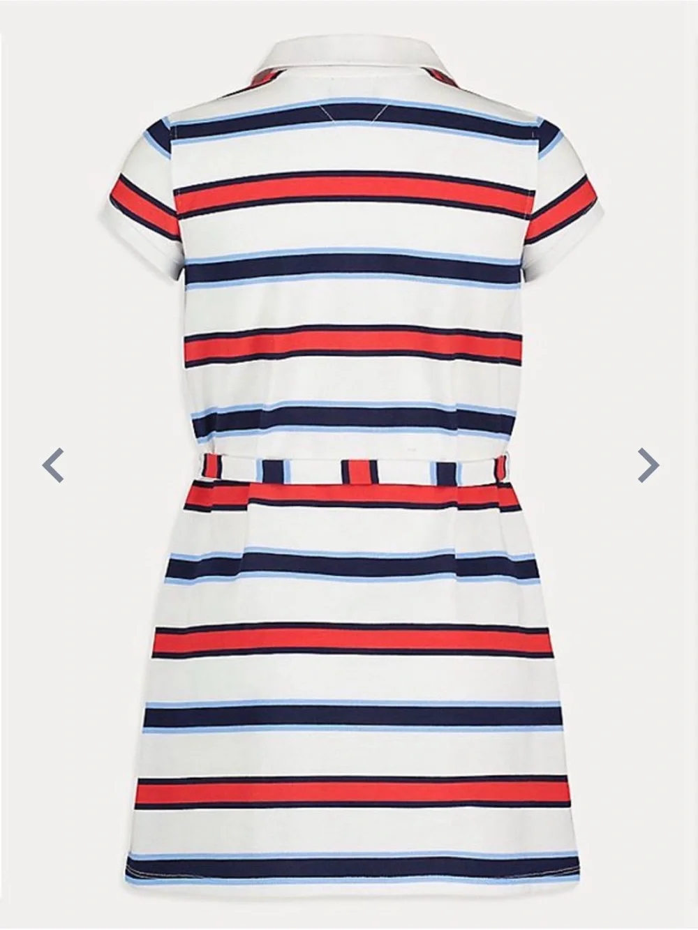 New Tommy Hilfiger Girls 6 Polo Dress Striped Uniform White Red Blue